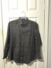 Arrow Company Mens Medium Long Sleeve Button Shirt Plaid 15/15 1/2 Dry Cleaned