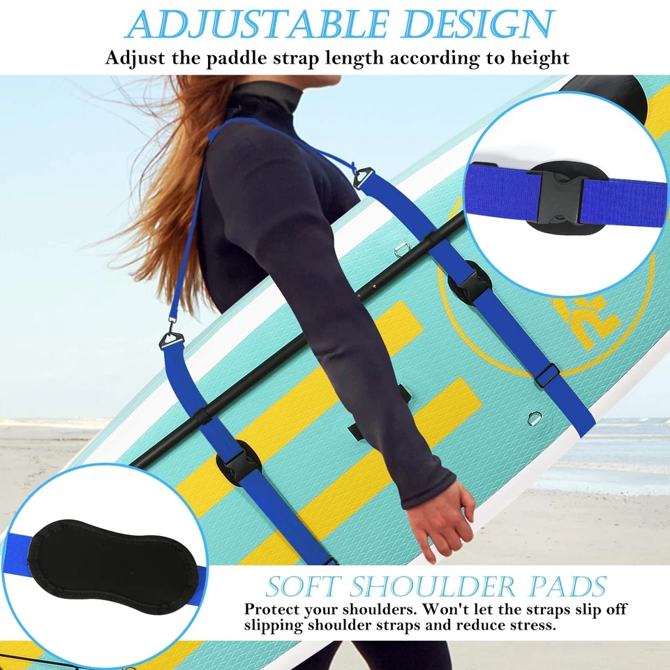 Paddle Board Carry Strap-SUP Kayak Shoulder Straps Paddle Board Accessories-Blue - Image 2 of 4