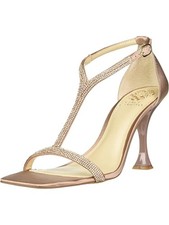 VINCE CAMUTO Womens Pink T-Strap Sorthand Square Toe Flare Heeled Sandal 7 M