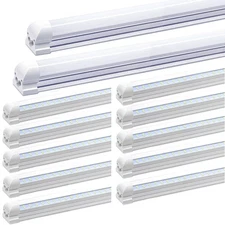 2FT 4FT 8FT LED Tube Light Fixture T8 Integrated Shop Light 72W Dual Rows 8400LM