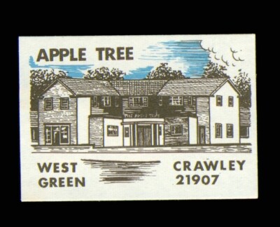 1 x Streichholzschachtel Label Pub Apple Tree West Green Crawley Sussex   MR662