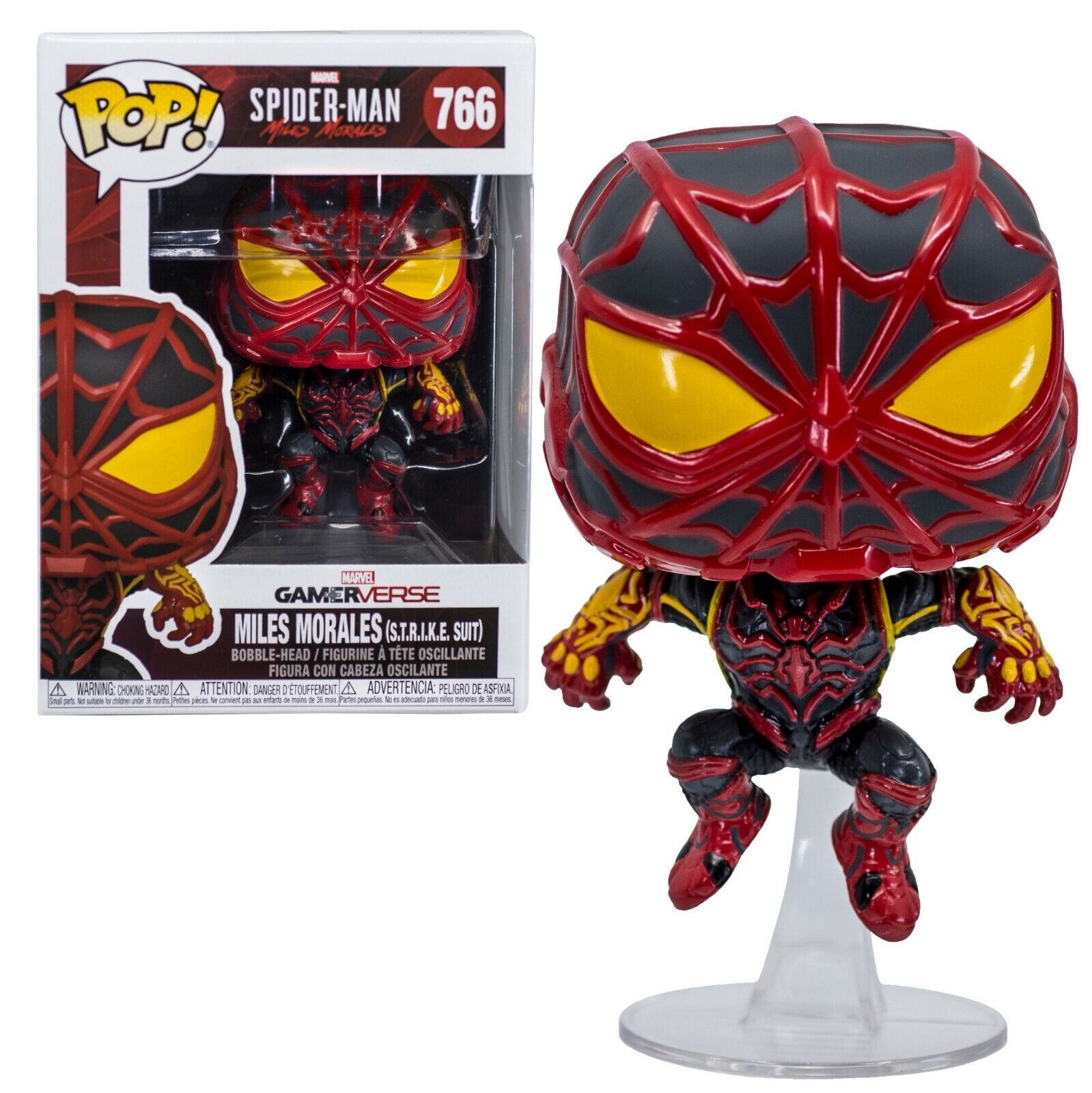 Spider-Man Miles Morales S.T.R.I.K.E. Suit Funko Pop #766 Bobble-Head Brand  New!