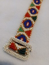 Handcrafted Multicolor Southwestern Style Seed Bead Belt 1" x 36" Beautiful