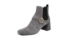 PRADA Suede Ankle Chelsea Boots Booties Shoes Grey Gold NEW -  US 10 EU 40 UK 7
