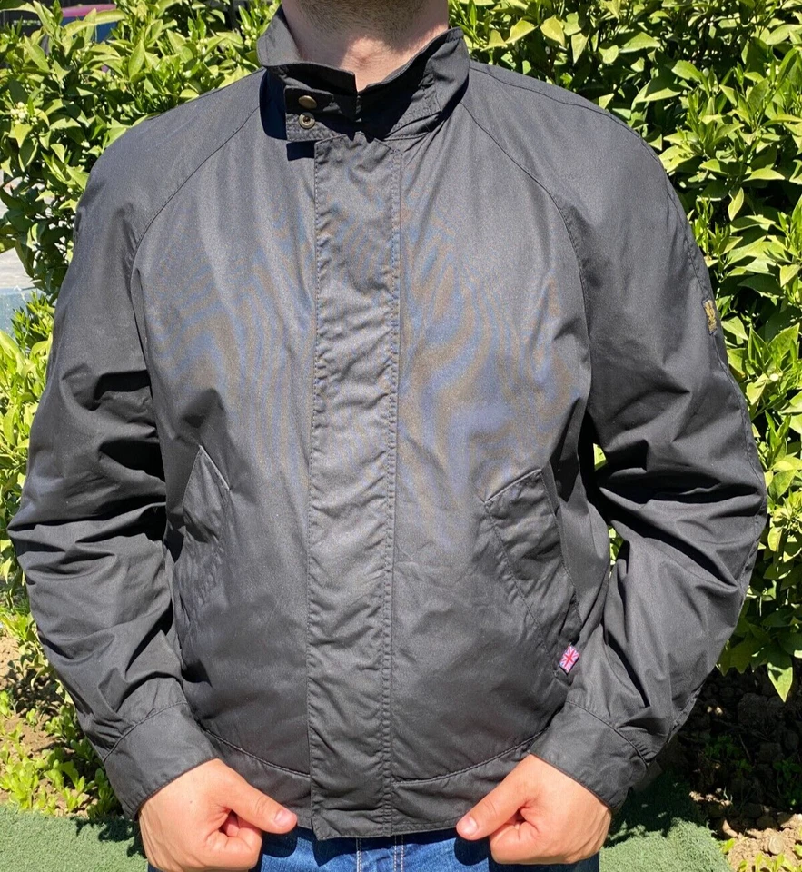 Belstaff Rider Jacket Short Motorcycle Bomber Weatherproof Biker Size L - Image 2 of 4