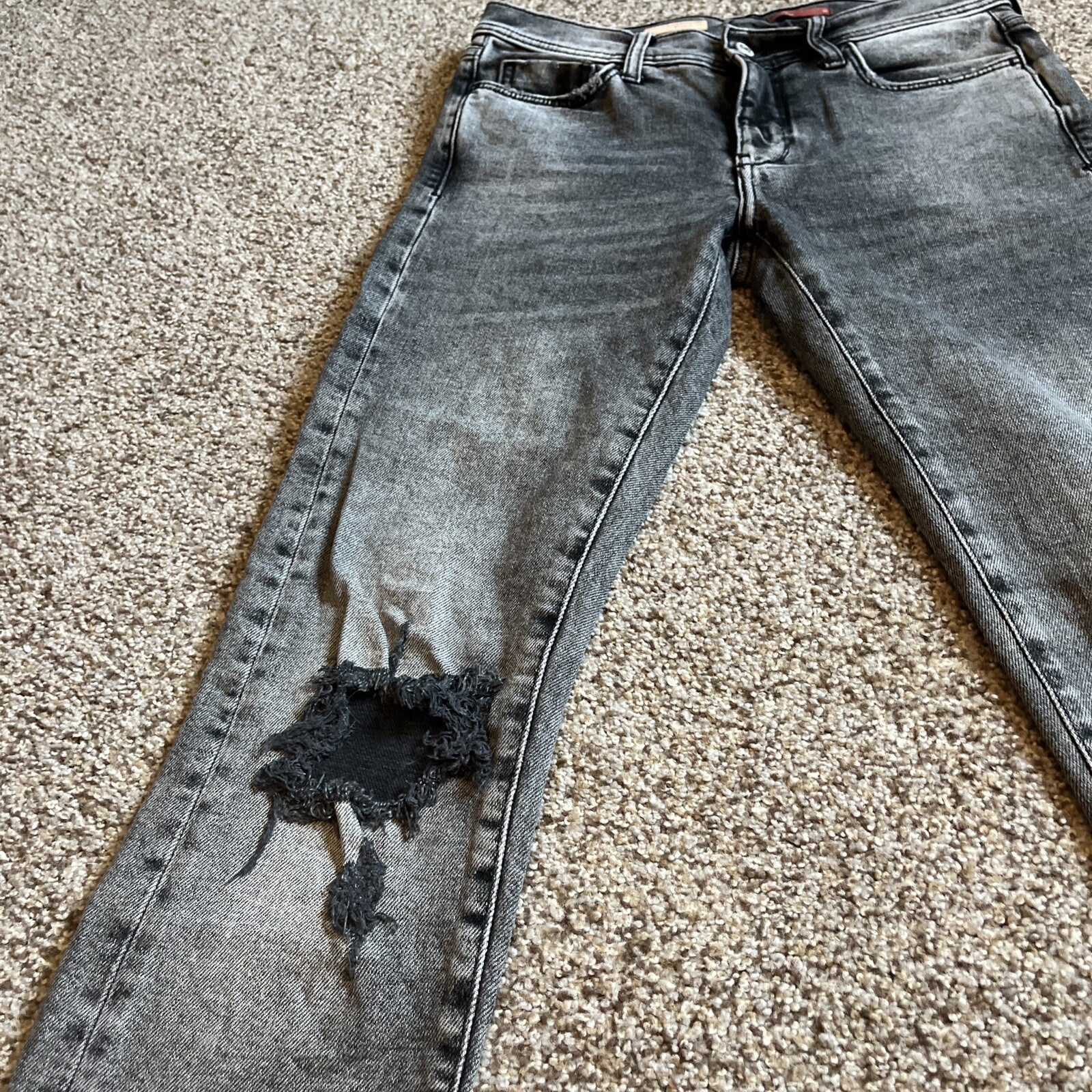 Pilcro and the Letterpress Jeans Womens 26 Black Slim Boyfriend Denim 28x28.5 - View 3