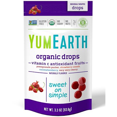 YumEarth, (6 Pack) Organic Vitamin C Drops, Anti-Oxifruits, 3.3 oz (93.6 g)