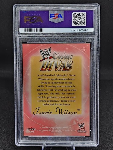 2003 Fleer WWE TORRIE WILSON Divine Divas #61 PSA 9 MINT - Picture 2 of 2