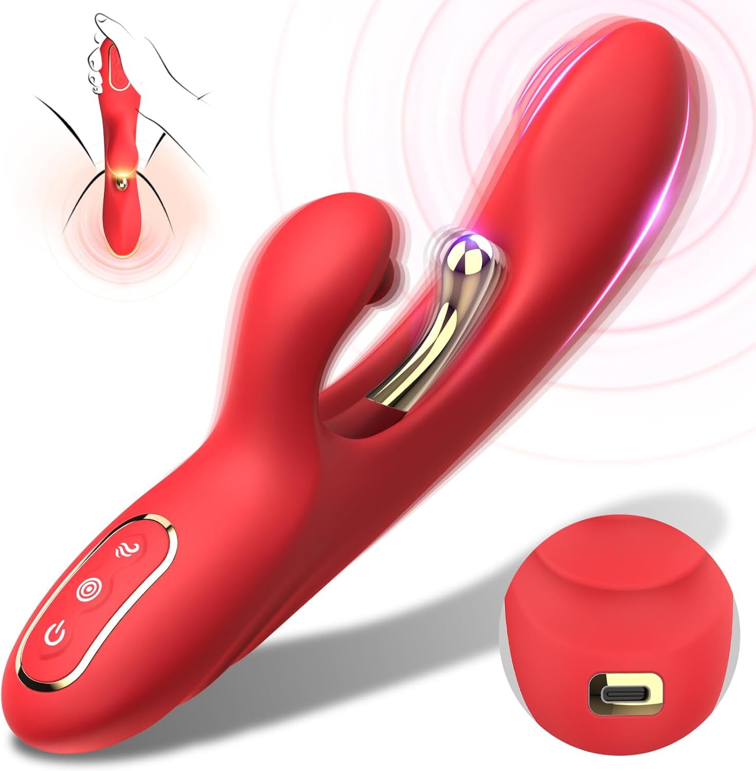 Rabbit Vibrator Sexspielzeug für Frauen Solo – G Punkt Vibratoren Sex Spielzeug