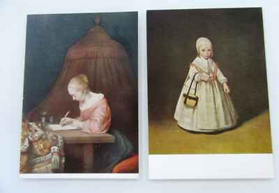 GERARD TER BORCH 2 Künstlerkarten Postkarten Lot Art Postcards Painting Malerei
