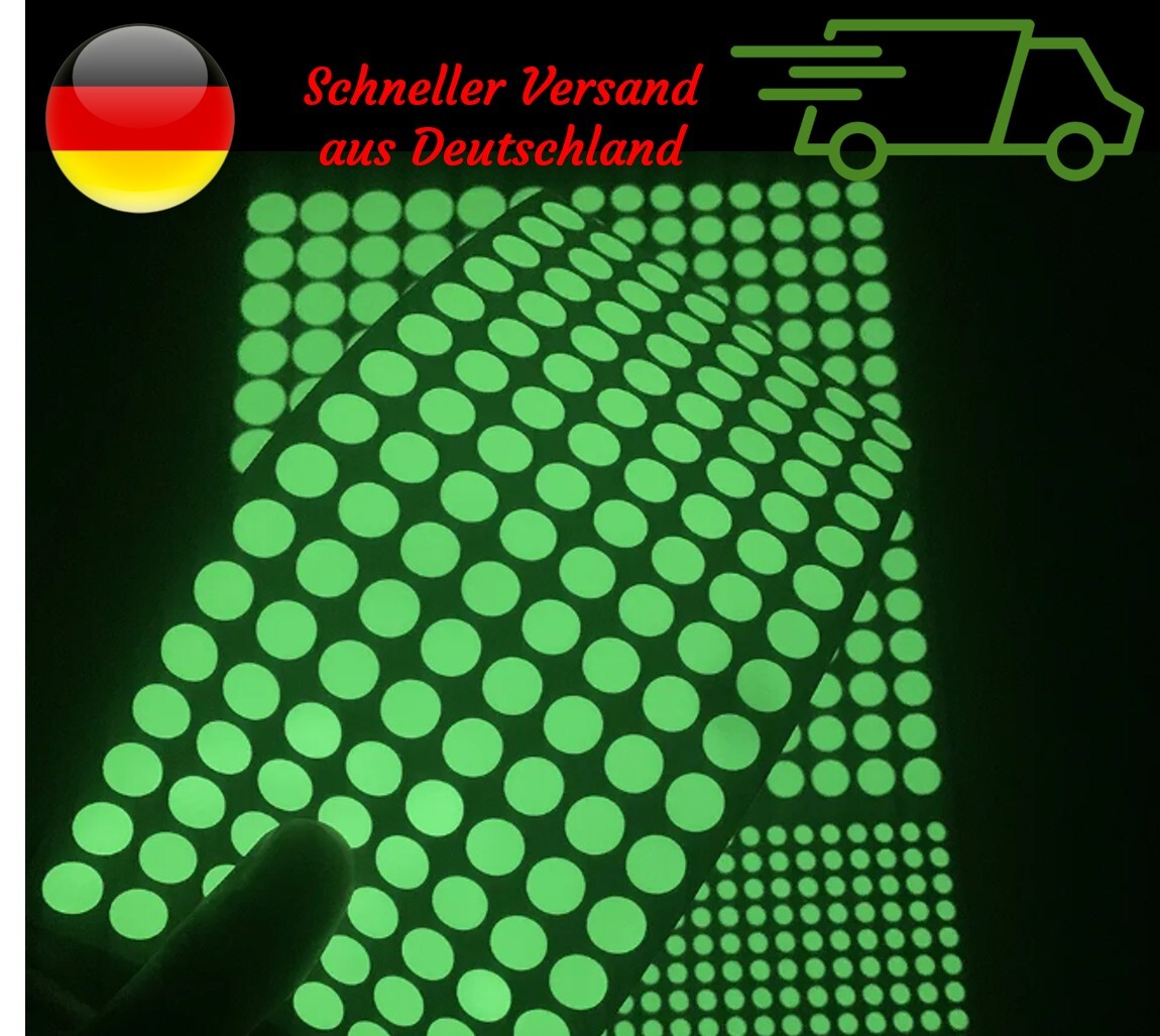 128 runde Aufkleber die im Dunkeln leuchten Fluoreszenz