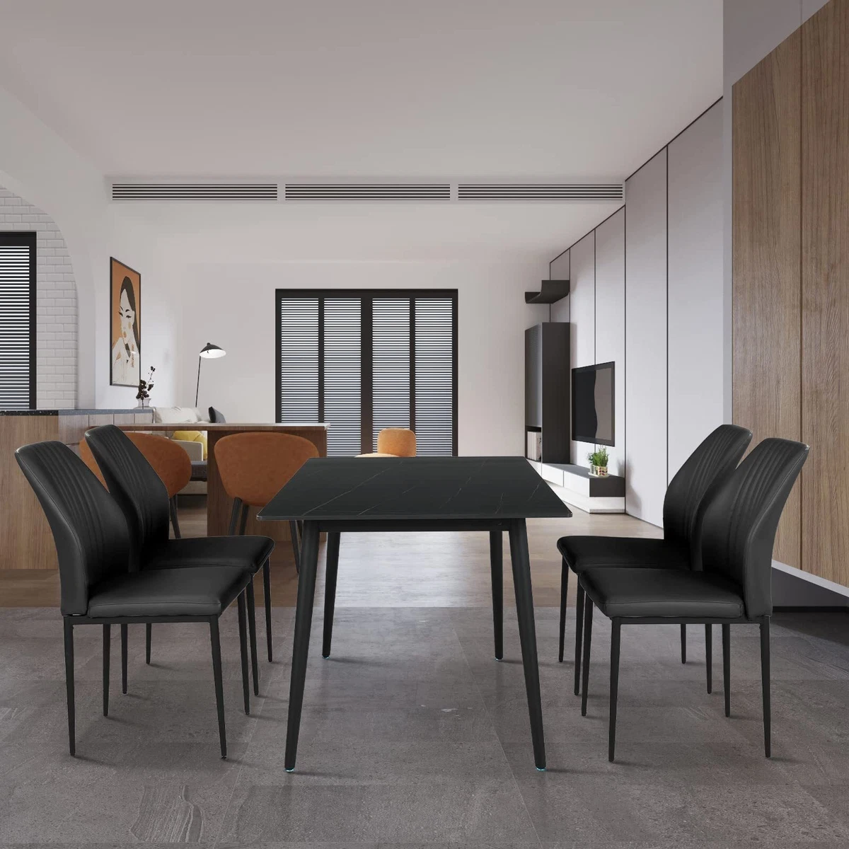 Black slate clearance dining table