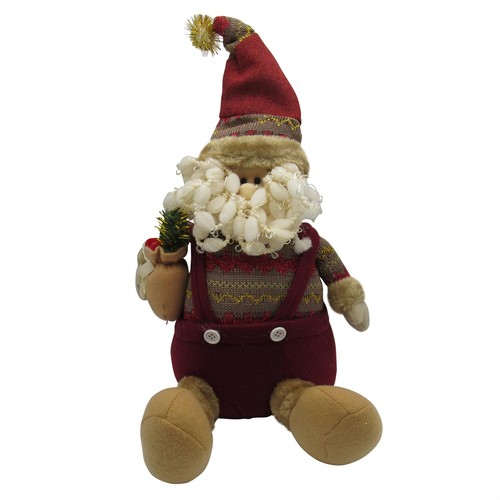 Christmas Plush Santa Claus Decorations X2 (Xmas Festive Soft Toy Ornament) - Picture 2 of 7