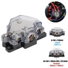 3-Way Distribution Block 2 Gauge In 4/8 Out Car Audio Power Ground Distributor
