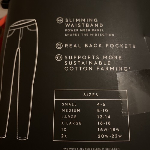 2X-Plus Size Simply Vera Vera Wang Mid-Rise Shaping Denim Leggings White - Picture 5 of 5