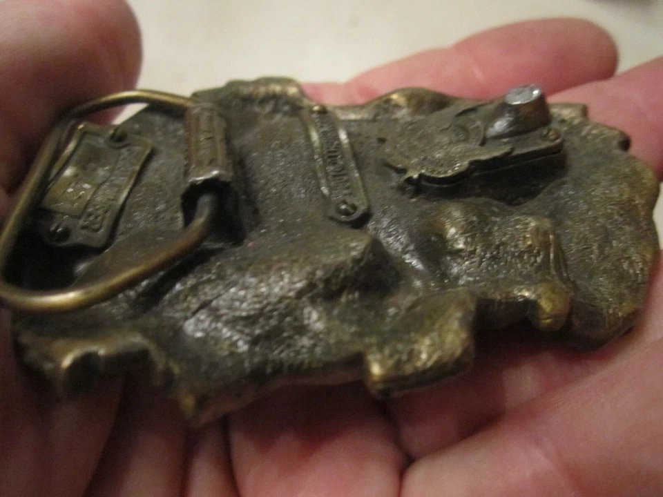 Hebilla de cinturón Dragon Slayer Design 1984 - verde y dorado - pesado - GW-12 Foto 4 de 4