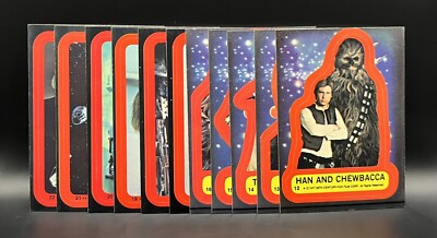Star Wars Trading Cards Series 2 Complete Sticker Set Topps 1977