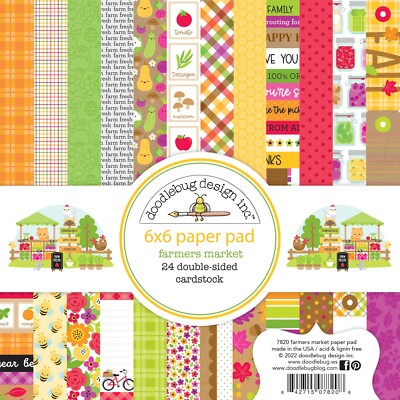 Neu Doodlebug 6'' x 6'' Papier Block Bauernmarkt