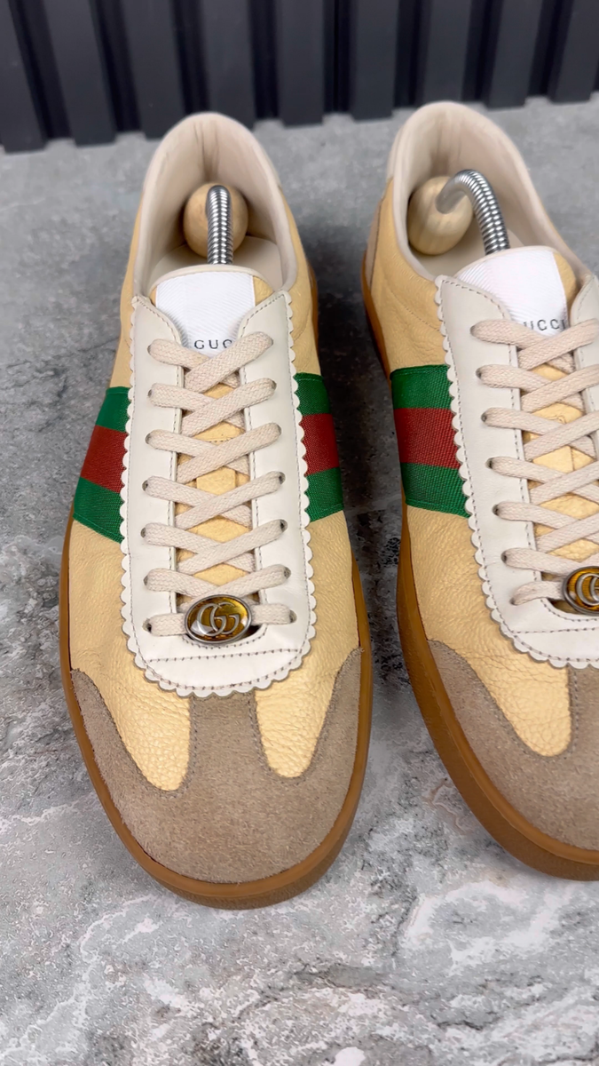Gucci Web G 74 GG Sneakers Bees Yellow Leather 10.5 G or 11