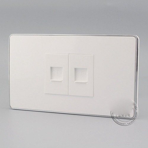 Wall Socket 2 Port Socket Network Ethernet LAN CAT 6 Panel Faceplat 120mmx70mm - Picture 2 of 3