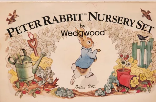 Vintage Wedgewood Peter Rabbit 3 Piece Nursery Set Mug Plate Bowl in Orig. Box