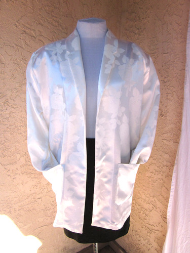 Norma Kamali, Norma Kamali optic white Damask jacket VinTaGe 80s big shoulders –or not NWOT