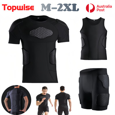 Rugby Padded Costume Shirt Shorts Vest Protector Safety SoccerJerseys Outdoor AU