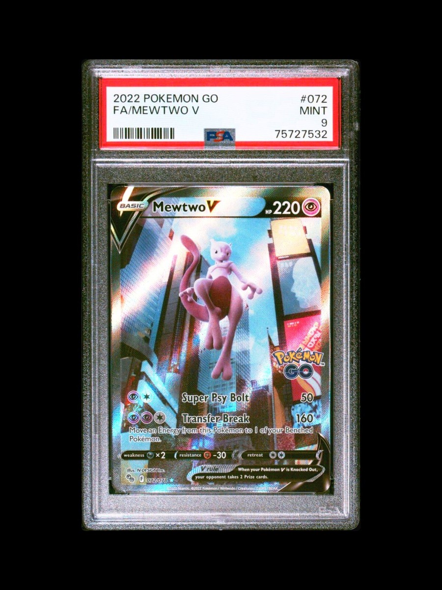 PSA 9 2022 Pokémon Go Mewtwo V Full Art Alternate Art 072
