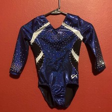 GK Gymnastics Competition Leotard blue, excellent condition, tons of sequins