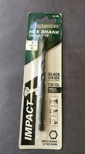 Masterforce Impact Hex Shank 1/4” Drill Bit Black Oxide Coating