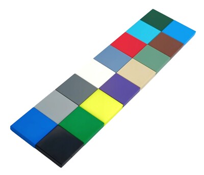 LEGO Fliese 2x2 3068b 88409 in Dark Tan / Grau / Weiß / Schwarz / Rot / Neon