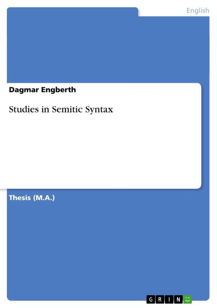 Thumbnail - Studies In Semitic Syntax Dagmar Engberth Taschenbuch Paperback 92 S.