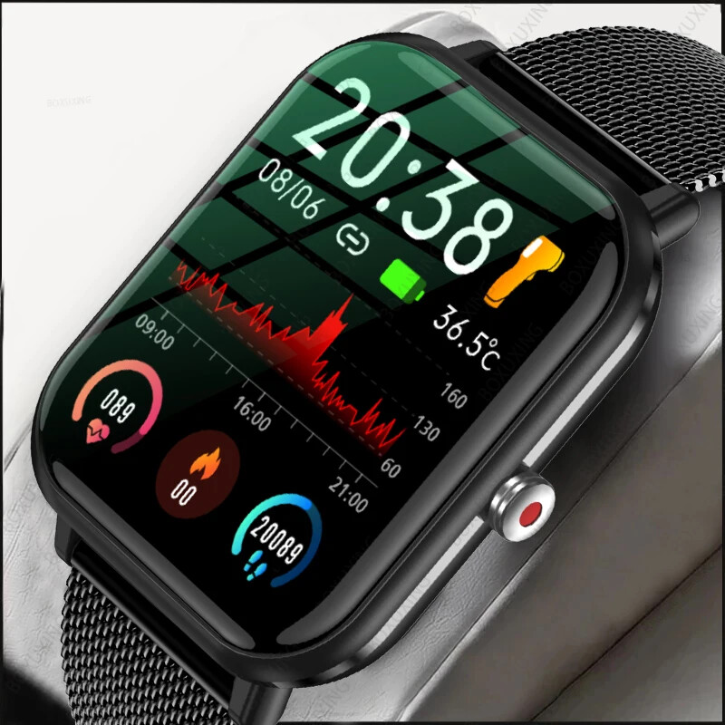 Smart Watch Men Blood Oxygen Monitoring Fitness Watch Body Temperature  Monitor