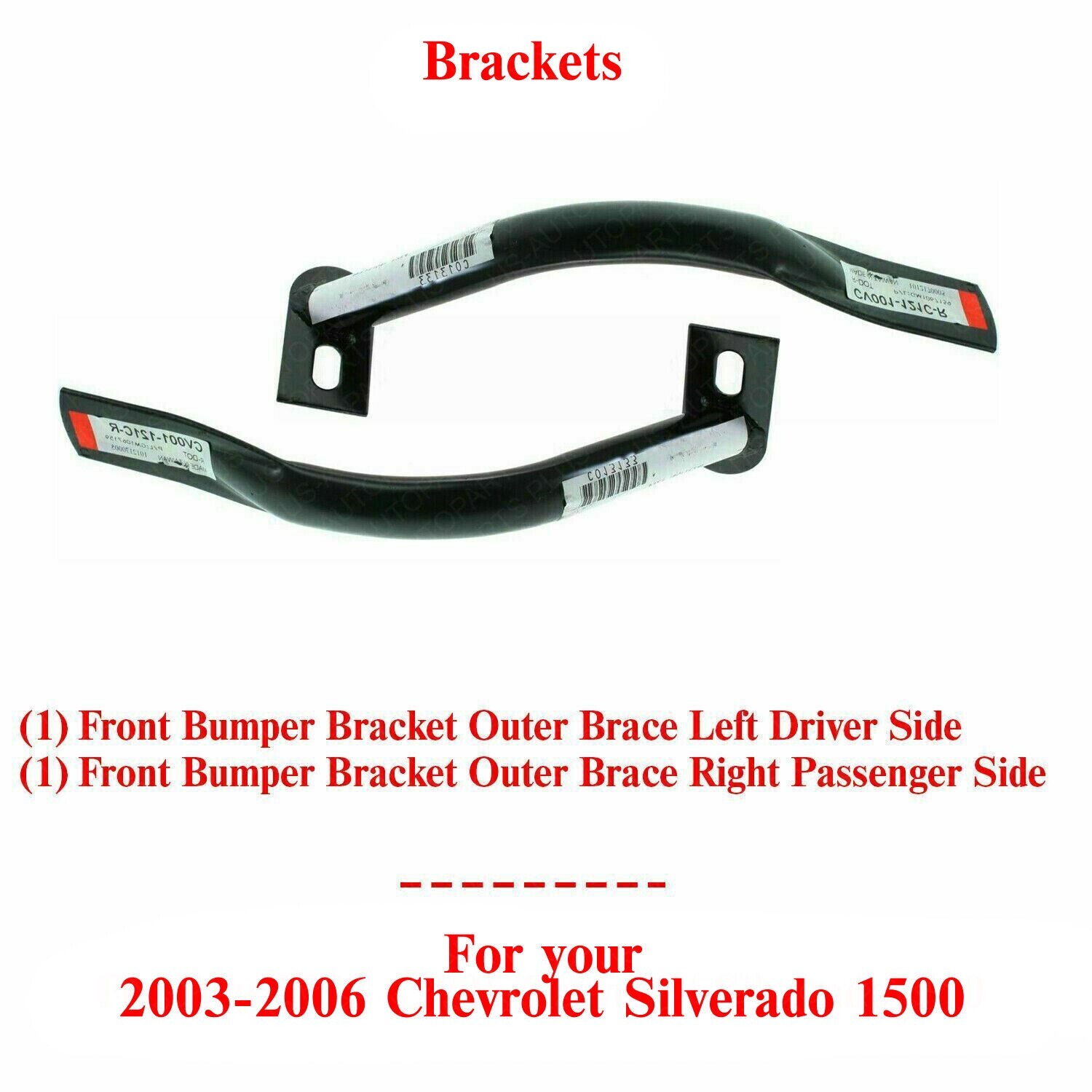 Front Bumper Outer Brace Brackets Set Of 2 For 03-06 Chevy Silverado/GMC Sierra 1500 - View #4