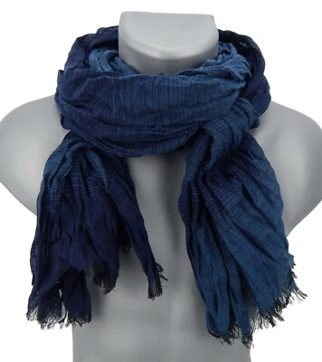 Ella Jonte Herrenschal blau gestreift Herren Schal Tuch Herrentuch Viskose