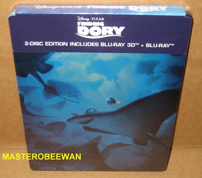 Disney Finding Dory Steelbook (3D + 2D Blu-Ray) New Sealed Region Free