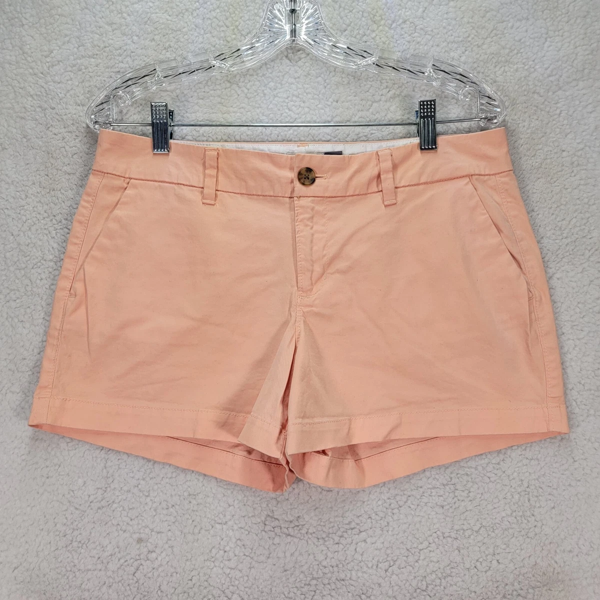 Old Navy Womens Shorts Size 6 Peach Stretch Knit Mid Rise Preppy Classic Chino
