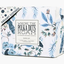 Peacock Sheets Twin Bedding Set - Super Soft 3 Piece Blue Floral Bed Sheets f...