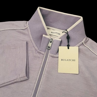 Bugatchi Jacquard Performance Quarter-Zip Pullover Purple Size Medium $179
