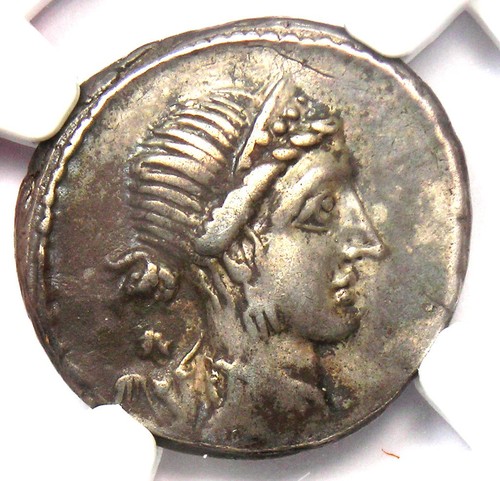 Julius Caesar AR Denarius Silver Venus Roman Coin 46 BC. Certified NGC Choice VF