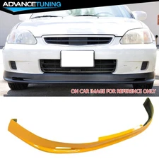 For 99-00 Honda Civic EK Mugen Style Front Bumper Lip Splitter PU Painted Orange