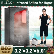 Infrared Home Sauna Box-Relaxing & Detoxifying, W/Remote Control & Folding Chair