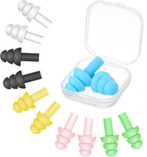 6 Pair Silicone Earplugs, Soft Reusable Noise Cancelling Silicone Ear Plugs f...