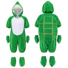 Kids Costume Role-playing Faux Tortoise Themed Jumpsuit Turtle Short Sleeve
