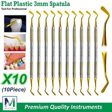 Dental Flat Plastic Composite Filling Instruments Titanium Coated Tips Set of 10