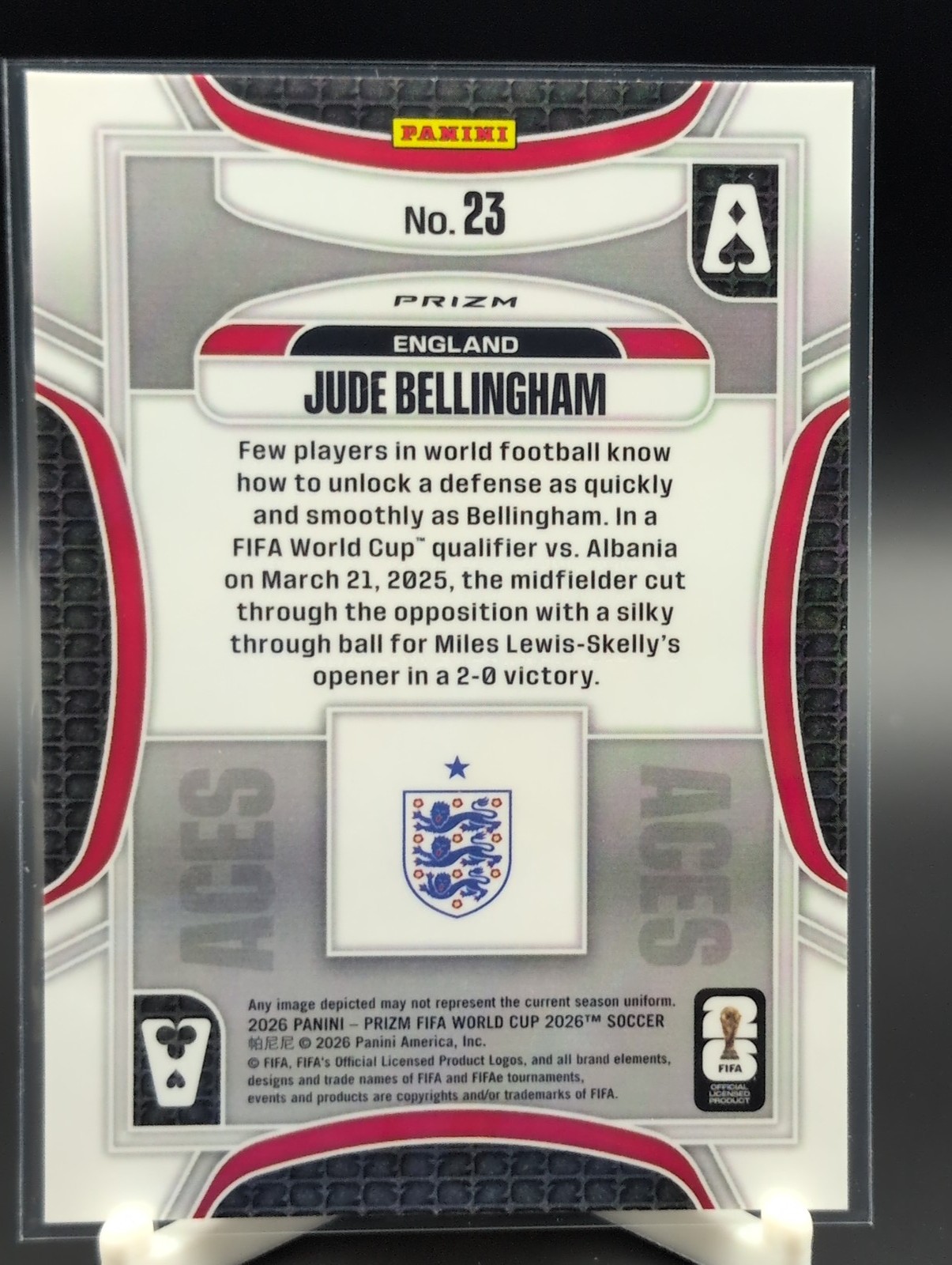 2026 Panini Prizm World Cup JUDE BELLINGHAM #23 NM view 2