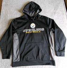 Pittsburgh Steelers Hoodie Mens Large Black Gray Sweatshirt
