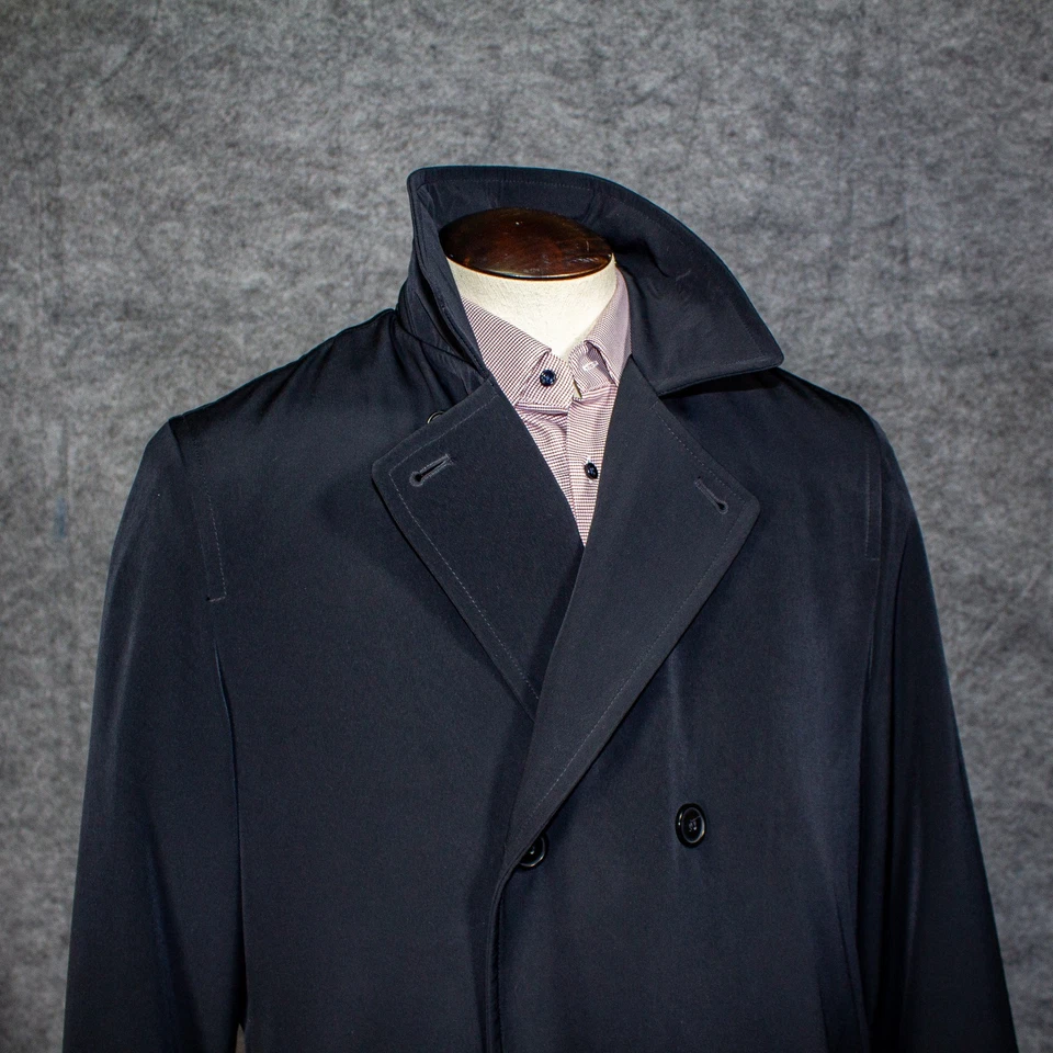 Ralph Lauren Lluvia/Abrigo Para Hombre Talla Mediana Lana Forro con Cremallera Negro Foto 2 de 4