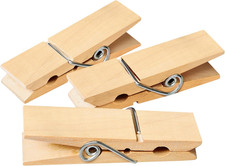 Clothes Pins, Sturdy and Heavy Duty Natural Wood Clips Wooden Clothespins for Ha