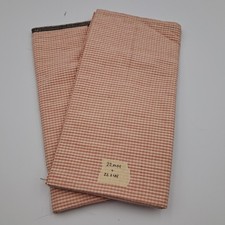 2 Pieces 22x44 Flannel Quilt Cotton Sewing Fabric Unbranded Pink And Cream Vtg